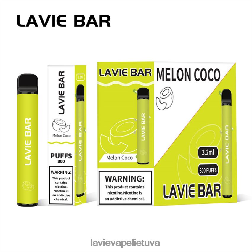 N226RV315 Lavie Vape Price | meliono kokosas LAVIE BAR 800 išpūtimų